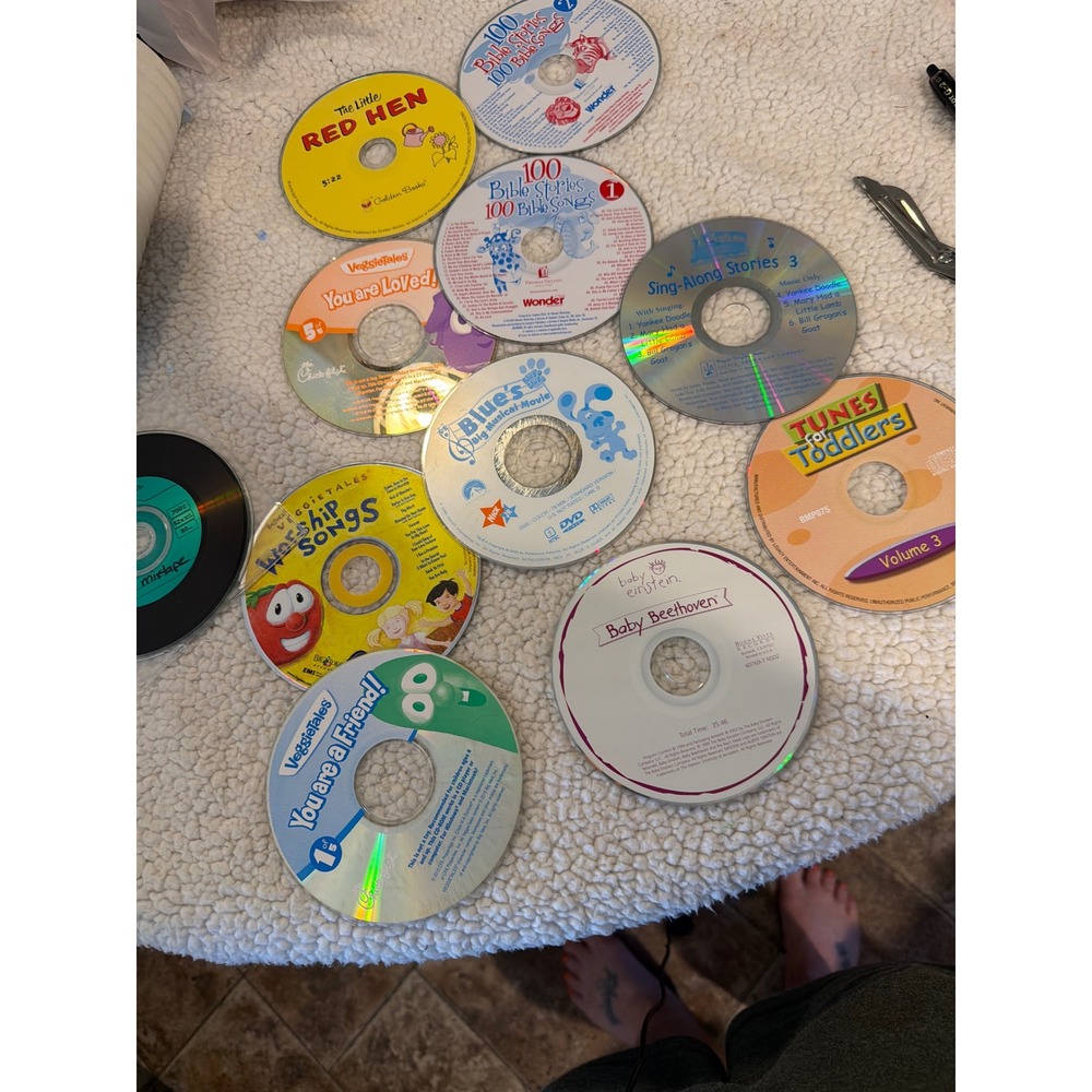 Kids CD DVD Lot VeggieTales Blues Clues Baby Einstein Bible Stories 11pc‎ Set